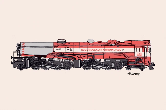 illustrative view of the cab-forward tank engine