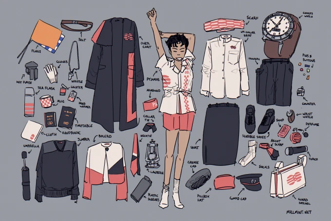infographic of a station attendant&rsquo;s uniform and equipment
